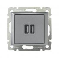 Valena Розетка USB 2-ая Алюминий Legrand 770270