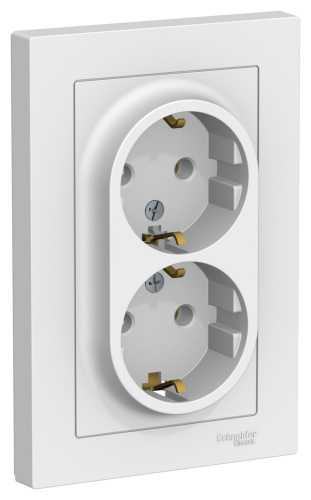 Systeme (Schneider) Electric ATLASDESIGN РОЗЕТКА двойная с заземлением, 16А, в сборе, ЛОТОС