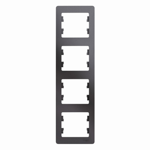 Systeme (Schneider) Electric GLOSSA 4-постовая РАМКА, вертикальная, ГРАФИТ