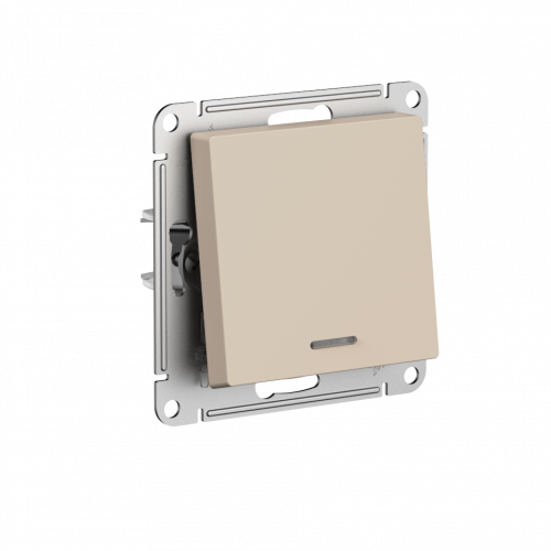 Systeme (Schneider) Electric ATLASDESIGN 1-кл ПЕРЕКЛЮЧАТЕЛЬ с подсветкой, сх.6а, 10АХ, механизам, ПЕСОЧНЫЙ ATN001263