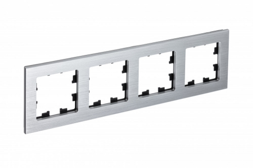 Systeme (Schneider) Electric ATLASDESIGN NATURE 4-постовая РАМКА, МЕТАЛЛ СЕРЕБРО (ATN312104)