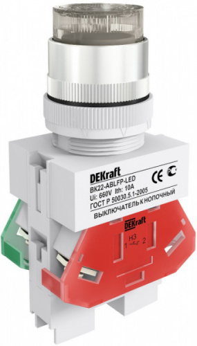 Schneider electric DEKraft Выкл. кноп. ABLFP D22 БЕЛЫЙ LED 220В ВK-22