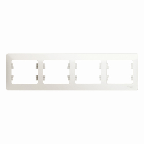 Systeme (Schneider) Electric GLOSSA 4-постовая РАМКА, горизонтальная, ПЕРЛАМУТРОВЫЙ
