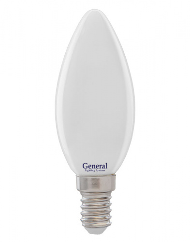 GENERAL лампа светодиодная матовый филамент свеча GLDEN-CS-M-8-230-E14-4500 (649993)