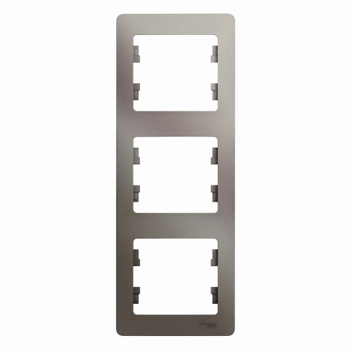 Systeme (Schneider) Electric GLOSSA 3-постовая РАМКА, вертикальная, ПЛАТИНА