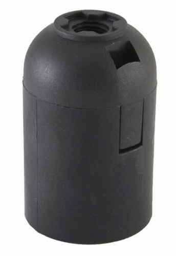 Патрон Е27 подвесной, термостойкий пластик, черный, Б/Н TDM
