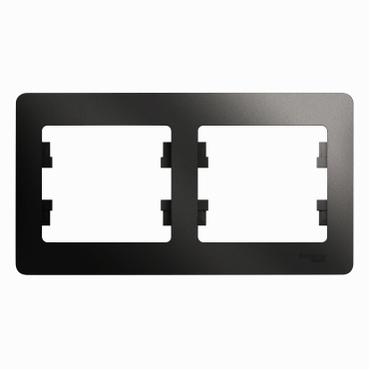 Systeme (Schneider) Electric GLOSSA 2-постовая РАМКА, горизонтальная, АНТРАЦИТ