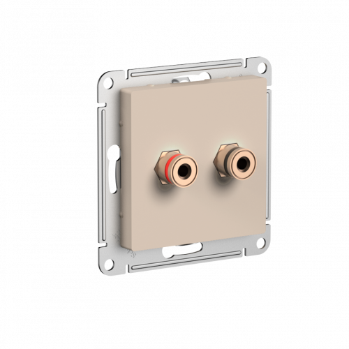 Systeme (Schneider) Electric ATLASDESIGN АУДИОРОЗЕТКА двойная, ПЕСОЧНЫЙ ATN001287