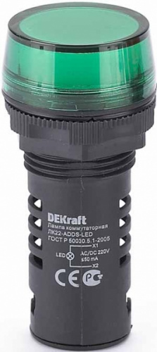 Schneider electric DEKraft Лампа комм. ADDS D22 LED зел. 220В AC/DC ЛK-22