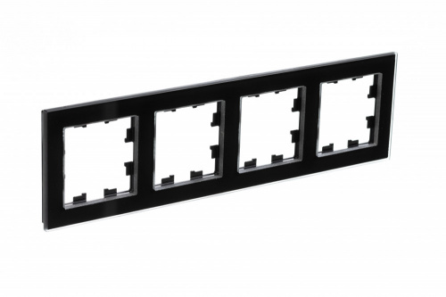 Systeme (Schneider) Electric ATLASDESIGN NATURE 4-постовая РАМКА, СТЕКЛО ЧЕРНЫЙ (ATN321004)