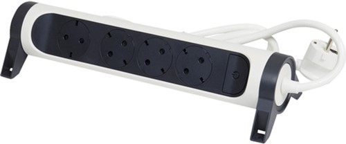 Legrand Удлинитель с поворотным основанием серии "Комфорт" 4 x 2К+З с кабелем 1,5 м., цвет: бело-черный