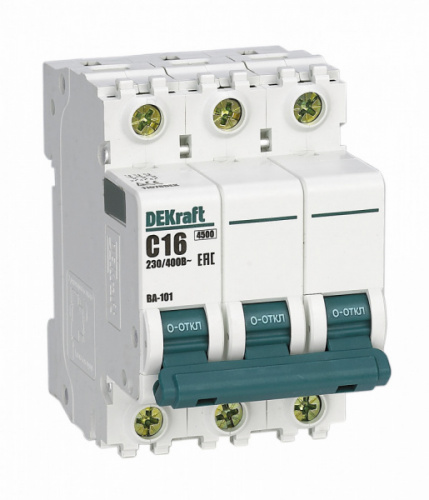 Systeme (Schneider) Electric Автоматический выключатель DEKraft 3Р 16А х-ка C ВА-101 4,5кА