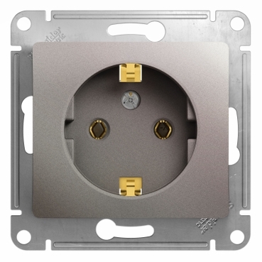 Systeme (Schneider) Electric GLOSSA РОЗЕТКА с заземлением,16А, 250В, механизм, ПЛАТИНА