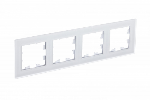 Systeme (Schneider) Electric ATLASDESIGN NATURE 4-постовая РАМКА, МАТОВОЕ СТЕКЛО БЕЛЫЙ (ATN330104)