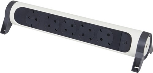 Legrand Колодка с поворотным основанием серии "Комфорт" 5 x 2К+З, цвет: бело-черный