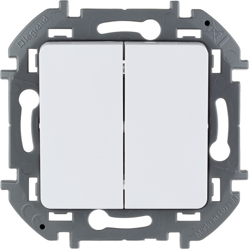 LEGRAND INSPIRIA выключатель двухклавишный белый (673620)