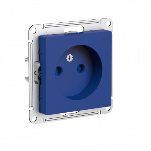 Systeme (Schneider) Electric ATLASDESIGN РОЗЕТКА без заземления со шторками, 16А, механизм, АКВАМАРИН ATN001149