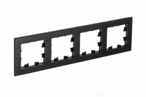 Systeme (Schneider) Electric ATLASDESIGN NATURE 4-постовая РАМКА, МЕТАЛЛ ОНИКС (ATN312304)