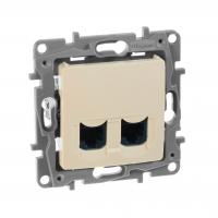 Двойная розетка RJ 45 категория 6 UTP Legrand Etika слоновая кость (672354)