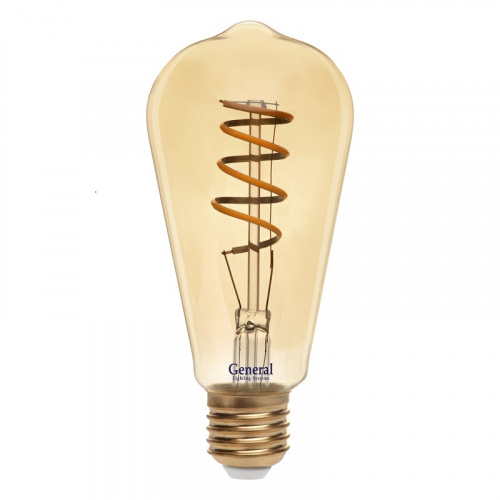 GENERAL лампа светодиодная декоративная GLDEN-ST64SS-7-230-E27-2700 Золотая (655306)