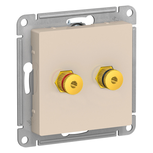 Systeme (Schneider) Electric ATLASDESIGN АУДИОРОЗЕТКА двухместная, БЕЖЕВЫЙ ATN000287