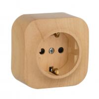 Quteo Розетка с/з со шторкой дерево Legrand