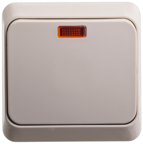 Выключатель Systeme (Schneider) Electric ЭТЮД кнопочный с самовозвратом О/У 10АX КРЕМОВЫЙ