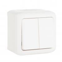 Quteo Выключатель 2 кл. полугерм. (IP-44) белый Legrand