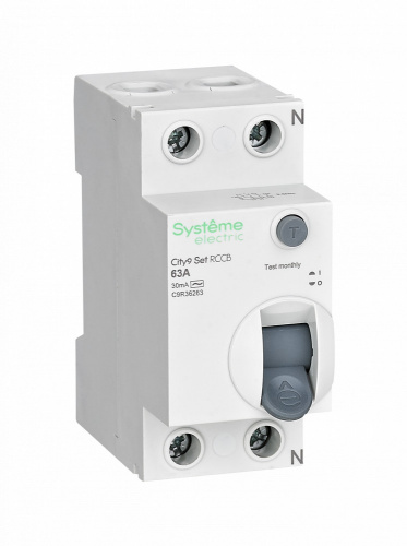 Systeme Electric (ранее Schneider Electric) City9 Set Выключатель дифференциального тока (ВДТ) 63А 2P 30мА Тип-AC 230В