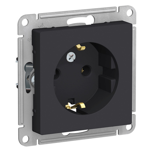 Systeme (Schneider) Electric ATLASDESIGN РОЗЕТКА с заземлением, 16А, механизм, КАРБОН ATN001043