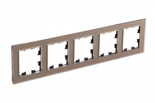 Systeme (Schneider) Electric ATLASDESIGN NATURE 5-постовая РАМКА, ОРГАНИЧЕСКОЕ СТЕКЛО ШАМПАНЬ ATN320505