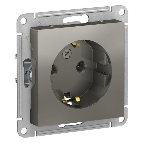 Systeme (Schneider) Electric ATLASDESIGN РОЗЕТКА с заземлением, 16А, механизм, СТАЛЬ ATN000943