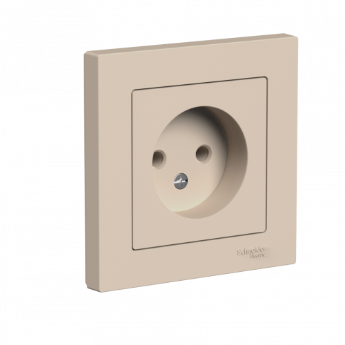 Systeme (Schneider) Electric ATLASDESIGN РОЗЕТКА без заземления, 16А, в сборе, ПЕСОЧНЫЙ ATN001240