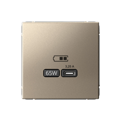 Systeme Electric ARTGALLERY USB РОЗЕТКА тип-С 65Вт высокоскор.заряд. QC, PD, механизм, ШАМПАНЬ