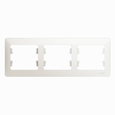 Systeme (Schneider) Electric GLOSSA 3-постовая РАМКА, горизонтальная, ПЕРЛАМУТРОВЫЙ