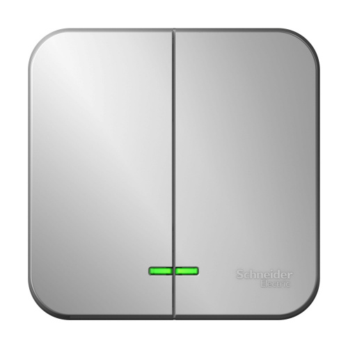 Schneider electric BLANCA 2-кл. ВЫКЛЮЧАТЕЛЬ (cх.5) с подсв.ИЗОЛ.ПЛ,10А,250B,АЛЮМИНИЙ