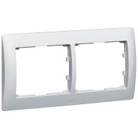 Legrand Galea Life Рамка 2 поста горизонтальный монтаж алюминий (771302)
