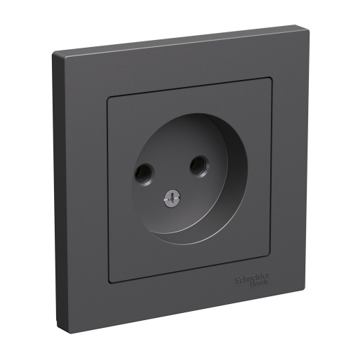 Systeme (Schneider) Electric ATLASDESIGN РОЗЕТКА без заземления, 16А, в сборе, БАЗАЛЬТ