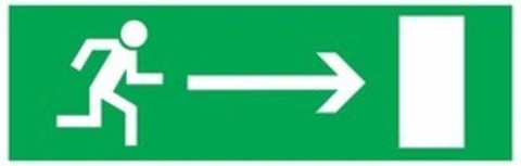 Сменное табло "Направление к эвакуационному выходу направо" зеленый фон для "Топаз" TDM