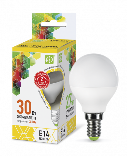 Лампа светодиодная LED-ШАР-standard 10Вт 230В Е27 6500К 900Лм ASD (4690612015491)