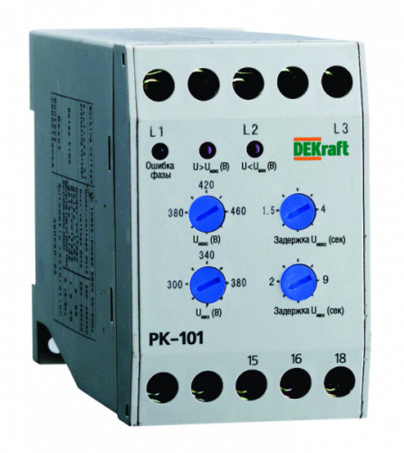Schneider electric DEKraft Реле контроля фаз 380В тип 01 серии РК-101 DEKraft