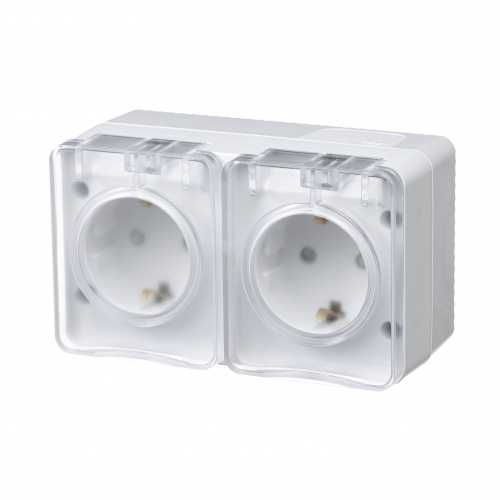 Systeme (Schneider) Electric AtlasDesign Profi54 O/У двойная РОЗЕТКА с заземлением со шторками 16А 250B, БЕЛЫЙ, Россия