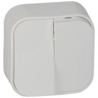 Quteo Выключатель 2 кл. белый Legrand