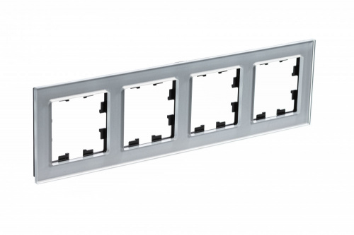 Systeme (Schneider) Electric ATLASDESIGN NATURE 4-постовая РАМКА, СТЕКЛО АЛЮМИНИЙ (ATN320304)
