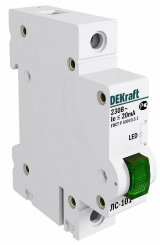 Schneider electric DEKraft Лампа сигнальная на DIN-рейку 1P ЗЕЛЕНАЯ LED ЛС-101 220В