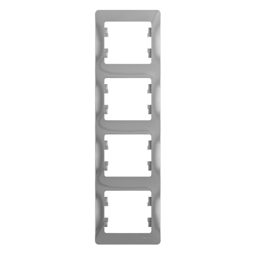 Systeme (Schneider) Electric GLOSSA 4-постовая РАМКА, вертикальная, АЛЮМИНИЙ
