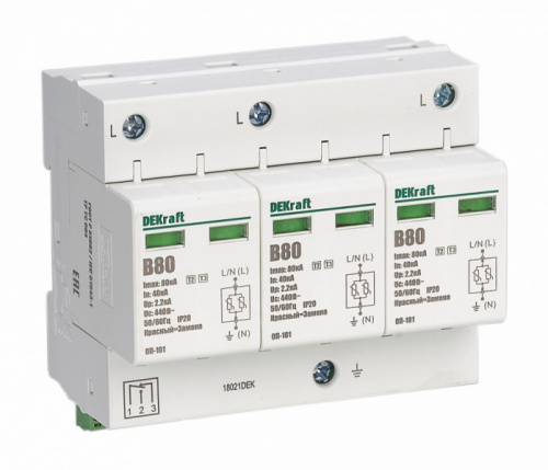 Schneider electric DEKraft Ограничитель перенапряжений 1P+N 80кА класс B 440В