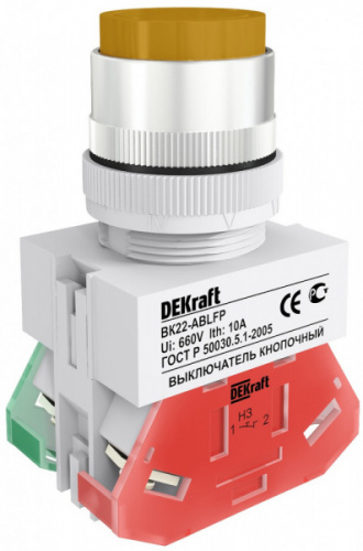 Schneider electric DEKraft Выкл. кноп. ABLFP D22 ЖЕЛТЫЙ 220В ВK-22