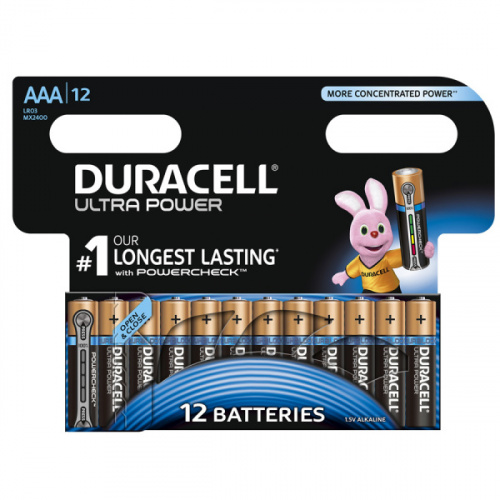 DURACELL батарейки пальчиковые LR6 AA BL12 Alkaline 1.5V ULTRA POWER (5000394063679) упаковка 12 шт