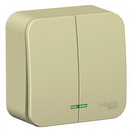 Systeme (Schneider) Electric BLANCA О/У 2-клавишный ВЫКЛЮЧАТЕЛЬ (cх.5) с подсв.ИЗОЛ.ПЛ.,10А,250B,БЕЖЕВЫЙ